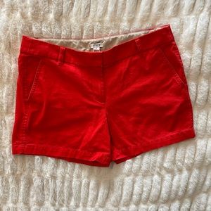 J. Crew orange chino short.